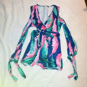 EUC Floral Cut-out Romper